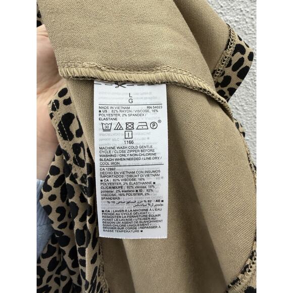 Old Navy Womens Dress Size Large Brown Animal Print Cap Ruffle Sleeve NWT - Picture 4 of 10